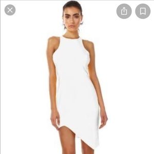 White Asymmetrical hem Jay Godfrey cocktail dress